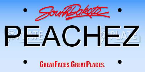 PEACHEZ South Dakota License Plate