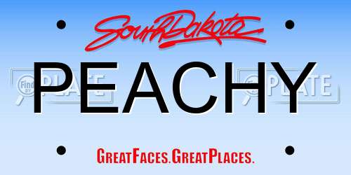 PEACHY South Dakota License Plate