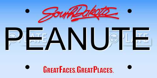 PEANUTE South Dakota License Plate