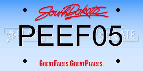 PEEF05 South Dakota License Plate
