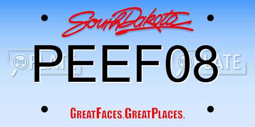 PEEF08 South Dakota License Plate