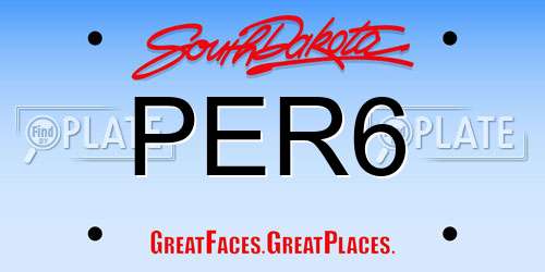 PER6 South Dakota License Plate