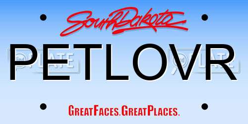 PETLOVR South Dakota License Plate