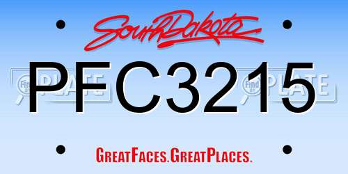 PFC3215 South Dakota License Plate