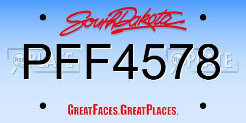 PFF4578 South Dakota License Plate