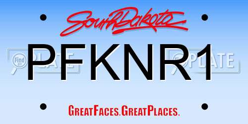 PFKNR1 South Dakota License Plate