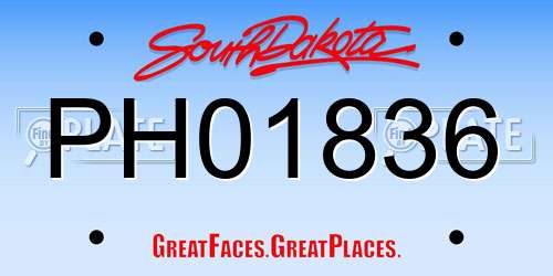 PH01836 South Dakota License Plate