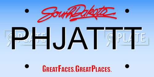 PHJATTT South Dakota License Plate