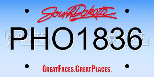 PHO1836 South Dakota License Plate