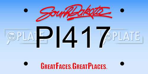 PI417 South Dakota License Plate