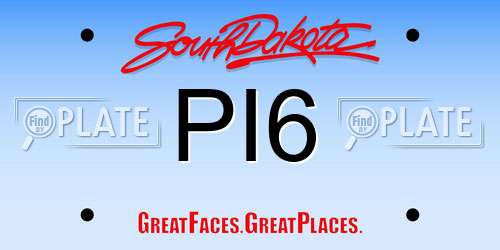 PI6 South Dakota License Plate