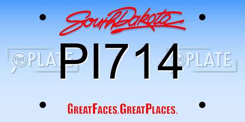 PI714 South Dakota License Plate