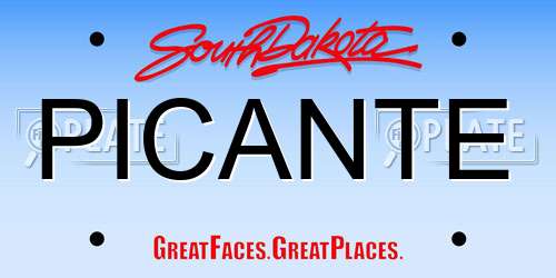 PICANTE South Dakota License Plate