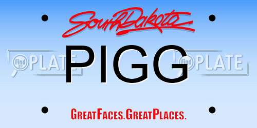 PIGG South Dakota License Plate