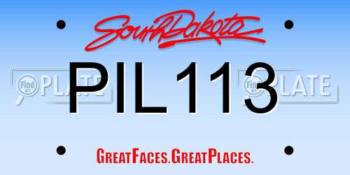PIL113 South Dakota License Plate