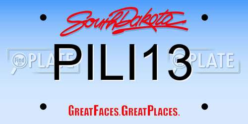 PILI13 South Dakota License Plate