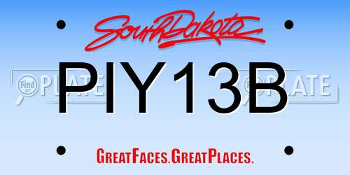 PIY13B South Dakota License Plate