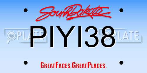 PIYI38 South Dakota License Plate