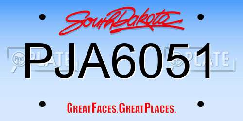 PJA6051 South Dakota License Plate