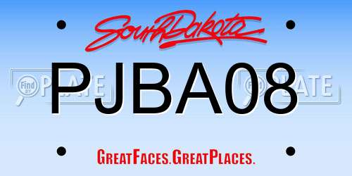 PJBA08 South Dakota License Plate