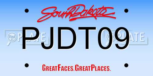 PJDT09 South Dakota License Plate