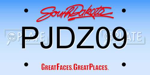 PJDZ09 South Dakota License Plate