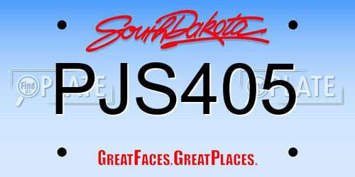 PJS405 South Dakota License Plate