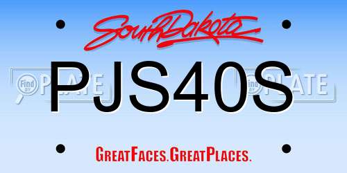 PJS40S South Dakota License Plate