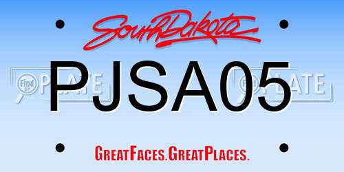 PJSA05 South Dakota License Plate