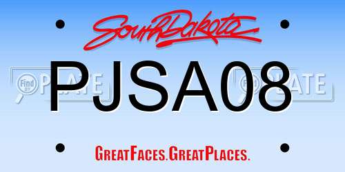 PJSA08 South Dakota License Plate