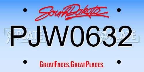 PJW0632 South Dakota License Plate
