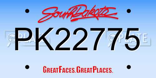PK22775 South Dakota License Plate