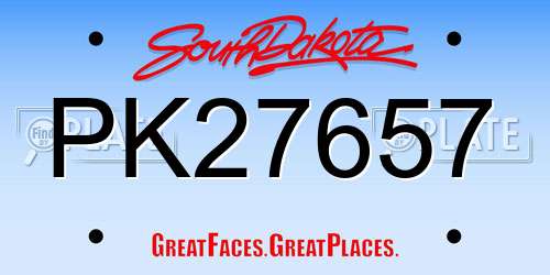PK27657 South Dakota License Plate