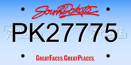 PK27775 South Dakota License Plate