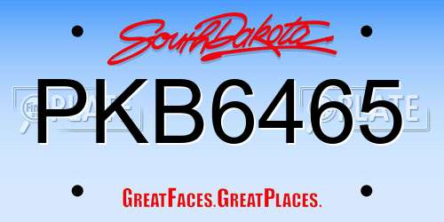 PKB6465 South Dakota License Plate