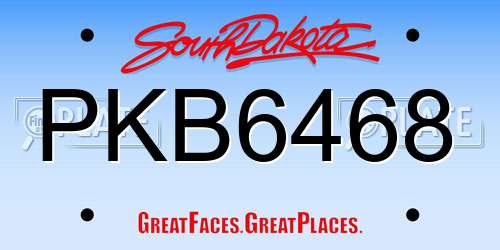 PKB6468 South Dakota License Plate