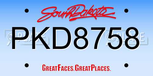 PKD8758 South Dakota License Plate