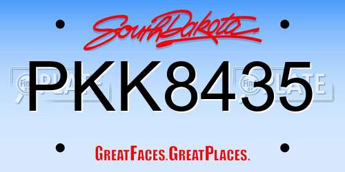 PKK8435 South Dakota License Plate