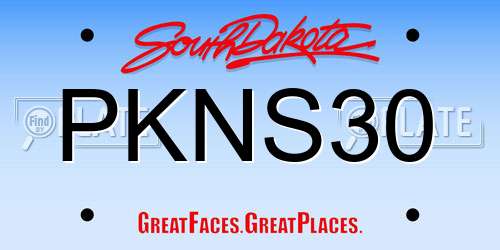 PKNS30 South Dakota License Plate