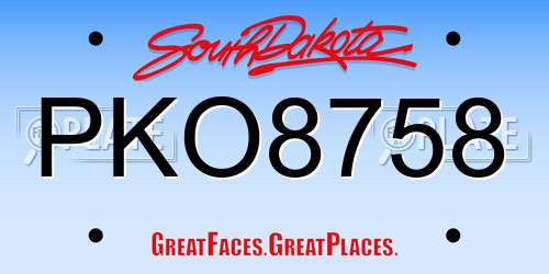 PKO8758 South Dakota License Plate