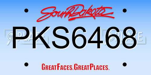 PKS6468 South Dakota License Plate