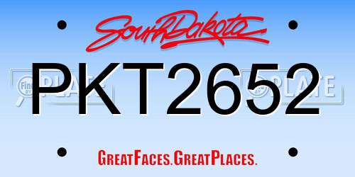 PKT2652 South Dakota License Plate