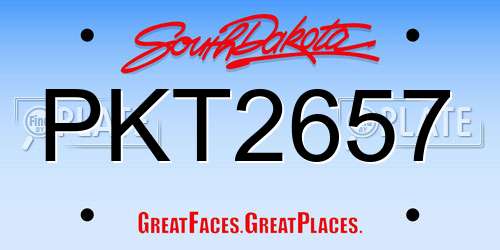 PKT2657 South Dakota License Plate