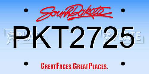 PKT2725 South Dakota License Plate