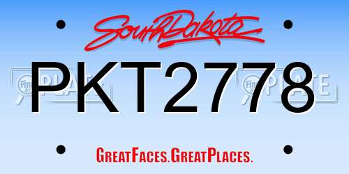 PKT2778 South Dakota License Plate