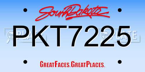 PKT7225 South Dakota License Plate