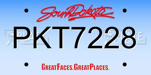 PKT7228 South Dakota License Plate