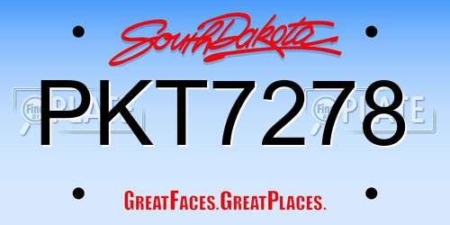 PKT7278 South Dakota License Plate