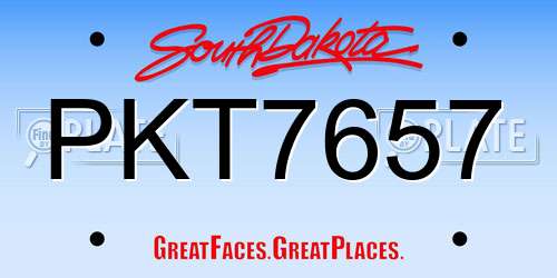 PKT7657 South Dakota License Plate