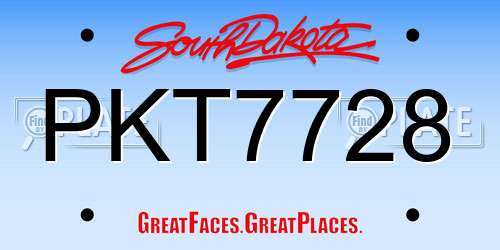 PKT7728 South Dakota License Plate
